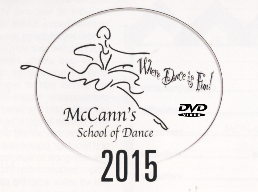 McCann's School Of Dance-2015 DVD